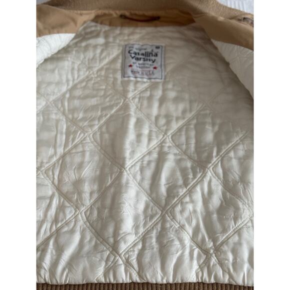 VTG Catalina Varsity 1978–83 Beige USA Bomber Workwear Jacket Utility Retro 44 - Picture 8 of 10